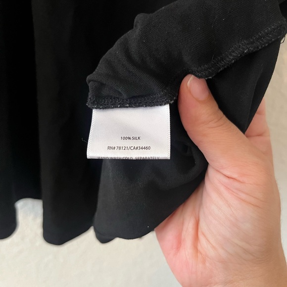 NEW Eileen Fisher 100% Silk Black Tank Cami XL Blouse - Picture 3 of 4